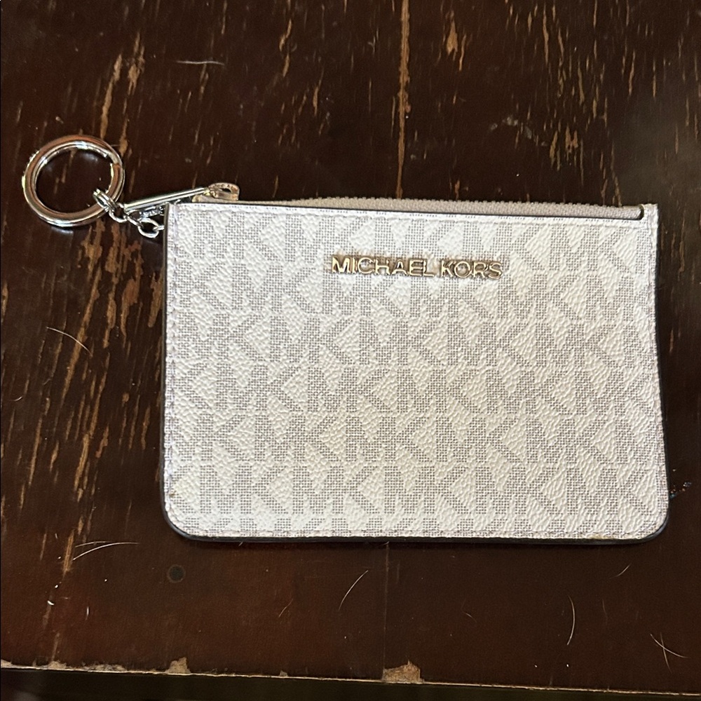 Michael Kors Metallic Silver Wristlet